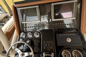 Control panel of a 2013 Statement 35 Center Console boat wit
