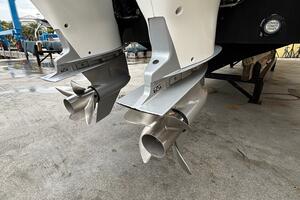 Twin outboard motors on a 2013 Statement 35 Center Console b