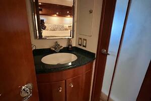 Bathroom interior of 2000 Carver 506 Motor Yacht with sink a