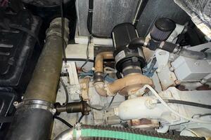 Engine room of a 2000 Carver 506 Motor Yacht, showcasing mec