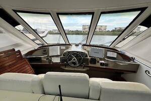 Interior view of 2000 Carver 506 Motor Yacht helm with navig