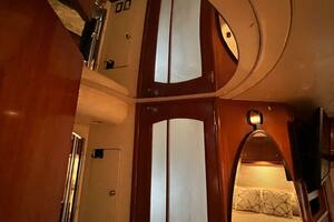 Interior of 2000 Carver 506 Motor Yacht with wood paneling a