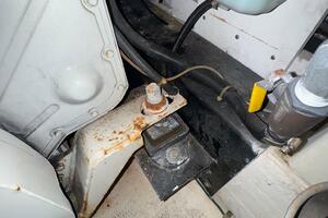 Engine compartment of a 2000 Carver 506 Motor Yacht, showing