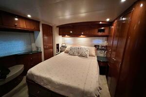Luxurious bedroom interior of 2000 Carver 506 Motor Yacht wi