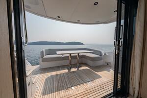 Luxurious 2023 Azimut Fly 53 yacht deck with seating, overlo