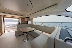 Luxurious interior of 2023 Azimut Fly 53 yacht with ocean vi