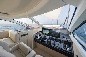Luxurious 2023 Azimut Fly 53 yacht cockpit with modern navig