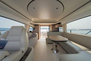 Luxurious interior of 2023 Azimut Fly 53 yacht with elegant 