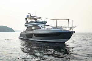 2023 Azimut Fly 53 yacht on calm water, showcasing sleek des