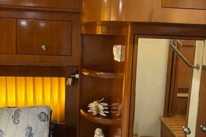 Luxurious 2006 Carver 43 Motor Yacht interior with wooden ca