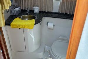 Bathroom interior of 2006 Carver 43 Motor Yacht with sink, t