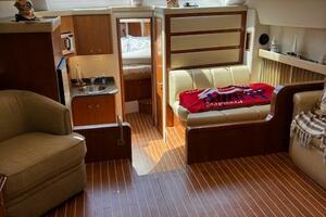 Interior of 2006 Carver 43 Motor Yacht with wood flooring an