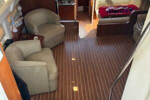 Interior of 2006 Carver 43 Motor Yacht with wood flooring an