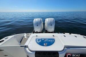 2022 CG Boat Works 35 M-Series on calm ocean with dual engines.