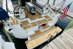 2015 Beneteau Oceanis 45 sailboat with dual steering wheels,