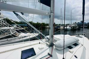 Beneteau Oceanis 45 sailboat deck, 2015 model, docked with o