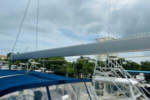 Beneteau Oceanis 45 sailboat, 2015 model, docked with visibl