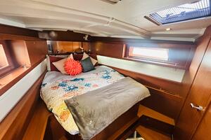 Luxurious cabin interior of 2015 Beneteau Oceanis 45 sailboa