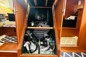 Engine compartment of 2015 Beneteau Oceanis 45 sailboat, sho