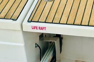 Beneteau Oceanis 45 (2015) deck with life raft compartment.
