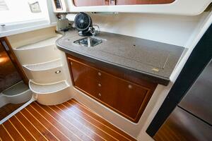 2007 Grady-White Express 360 interior with kitchenette, sink