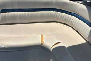 2007 Monterey 350 Sport Yacht interior with cushioned seatin