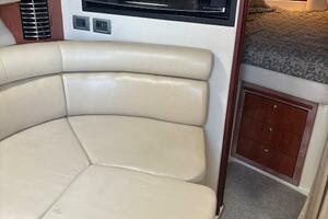 Interior seating of 2007 Monterey 350 Sport Yacht with beige