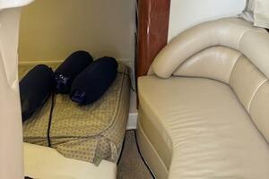 Interior cabin of a 2007 Monterey 350 Sport Yacht with cozy 