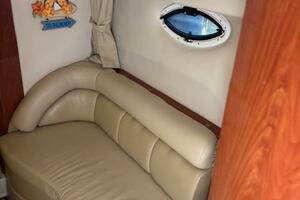 Interior of 2007 Monterey 350 Sport Yacht with beige seating
