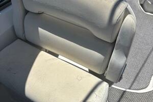 2007 Monterey 350 Sport Yacht interior with white seating an