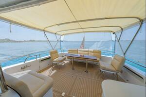 Aft Seating With Sunbrella Curtains