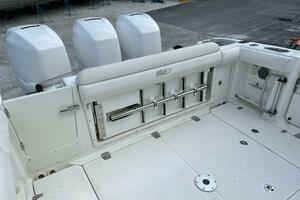2014 Boston Whaler 350 Outrage cockpit with rear bench seat 
