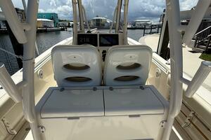 2015 Cobia 296 Center Console boat interior with dual seats 