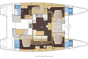 Catamaran Lagoon 52 F cabin layout