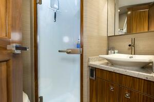 2016 92 Viking Enclosed Bridge Touche Captain's Stateroom Head