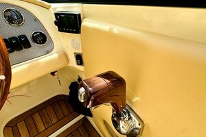 Interior of 2013 Chris-Craft Corsair 22 boat, featuring dash
