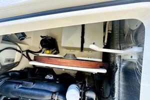 Engine compartment of a 2013 Chris-Craft Corsair 22 boat, sh