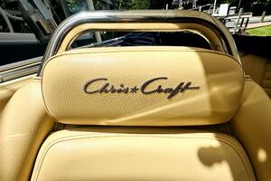 2013 Chris-Craft Corsair 22 boat seat with logo, featuring b