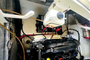Engine compartment of a 2013 Chris-Craft Corsair 22 boat, sh
