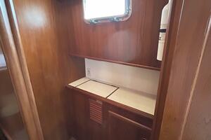 48' DeFever master stateroom walk-in locker