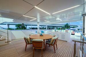 Luxurious 2020 Majesty 140 yacht deck with elegant seating a