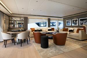 Luxurious 2020 Majesty 140 yacht interior with elegant seati