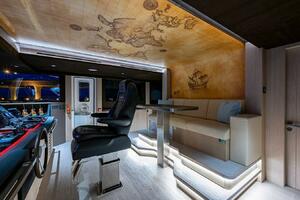 Luxurious 2020 Majesty 140 yacht interior with map ceiling a