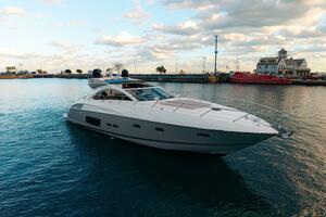 2014 Sunseeker Predator 60 drone shot of bow