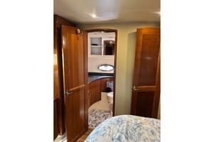 Interior of 2004 Carver 466 Motor Yacht with wooden cabinetr