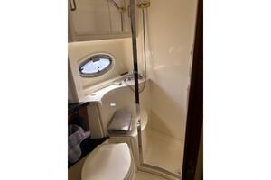Bathroom interior of 2004 Carver 466 Motor Yacht with shower