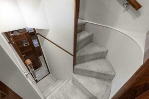 2022 Viking 68 Enclosed Bridge- PIPE DREAM- Companionway to Crew Stateroom