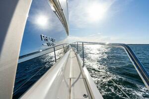 2019 63 Prestige Flybridge - RT Time - Walkway to Bow