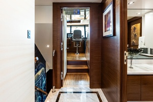 Bridgedeck stair landing, bridge day head, entry to pilothouse