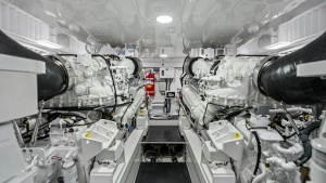 Engine Room with Twin Diesel Engines
